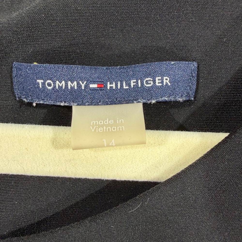 Tommy Hilfiger Womens Black Cold Shoulder Ruffle Sleeve Sheath Dress Size 14 - Picture 2 of 3